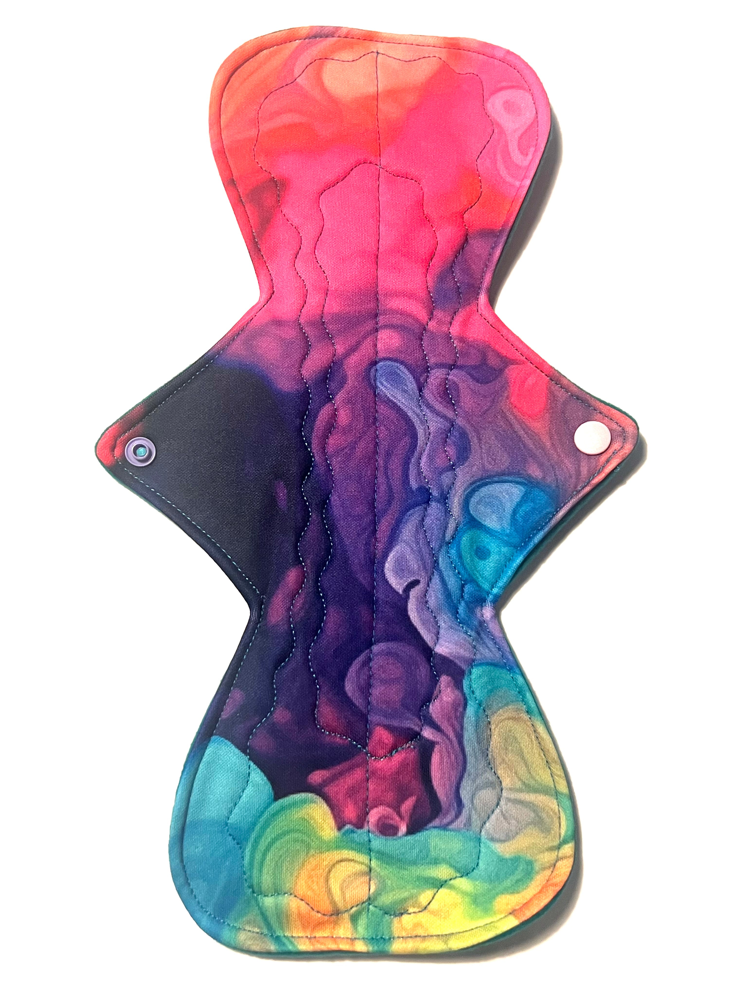 JUST DROPPED! One of a Kind Artistry Placement Rainbow Vapor Performance Piqué Reusable Cloth Pads