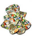 One of a Kind Artistry Placement "Quaint Town" Performance Piqué Reusable Cloth Pads