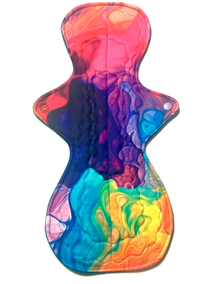 JUST DROPPED! One of a Kind Artistry Placement Rainbow Vapor Performance Piqué Reusable Cloth Pads