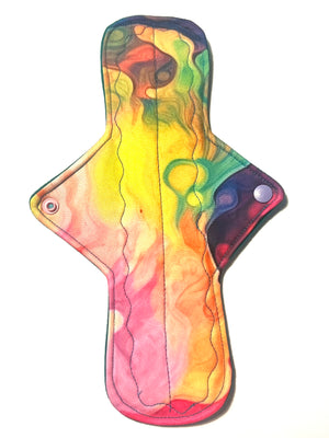 JUST DROPPED! One of a Kind Artistry Placement Rainbow Vapor Performance Piqué Reusable Cloth Pads