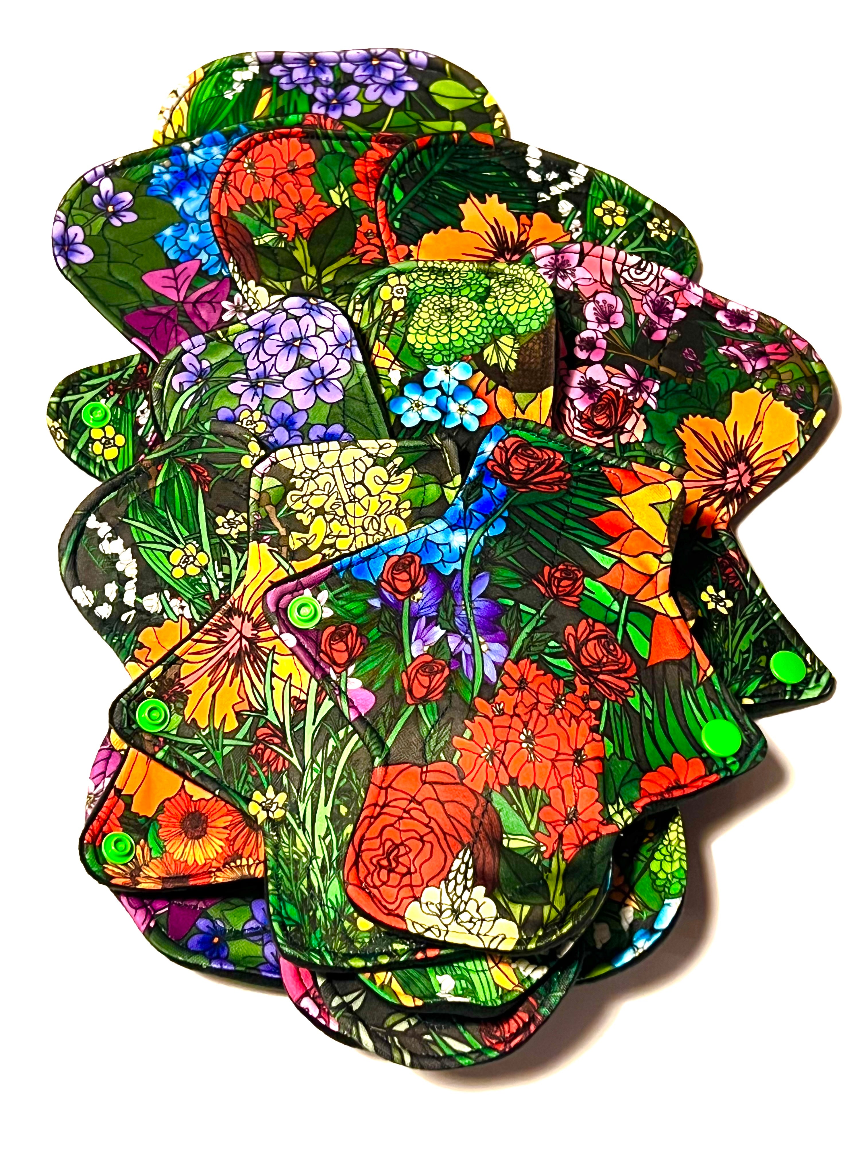 BRAND NEW ONE OF A KIND Secret Garden Performance Piqué Reusable Cloth Pads - One of a Kind Artistry Placement (Copy) (Copy)