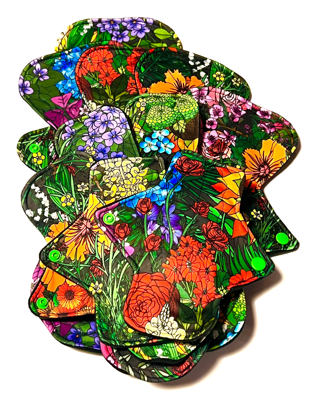 BRAND NEW ONE OF A KIND Secret Garden Performance Piqué Reusable Cloth Pads - One of a Kind Artistry Placement (Copy) (Copy)