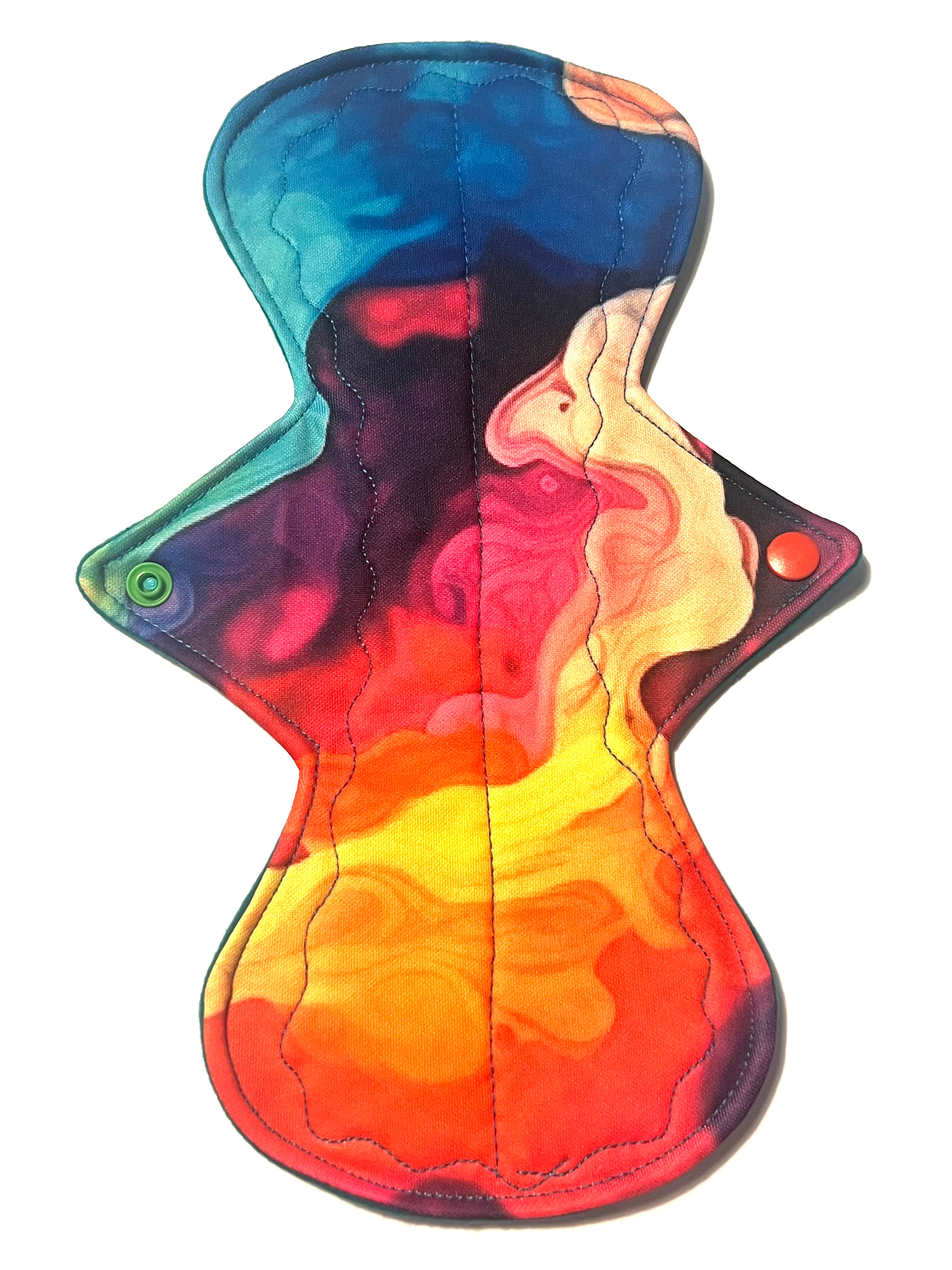 JUST DROPPED! One of a Kind Artistry Placement Rainbow Vapor Performance Piqué Reusable Cloth Pads