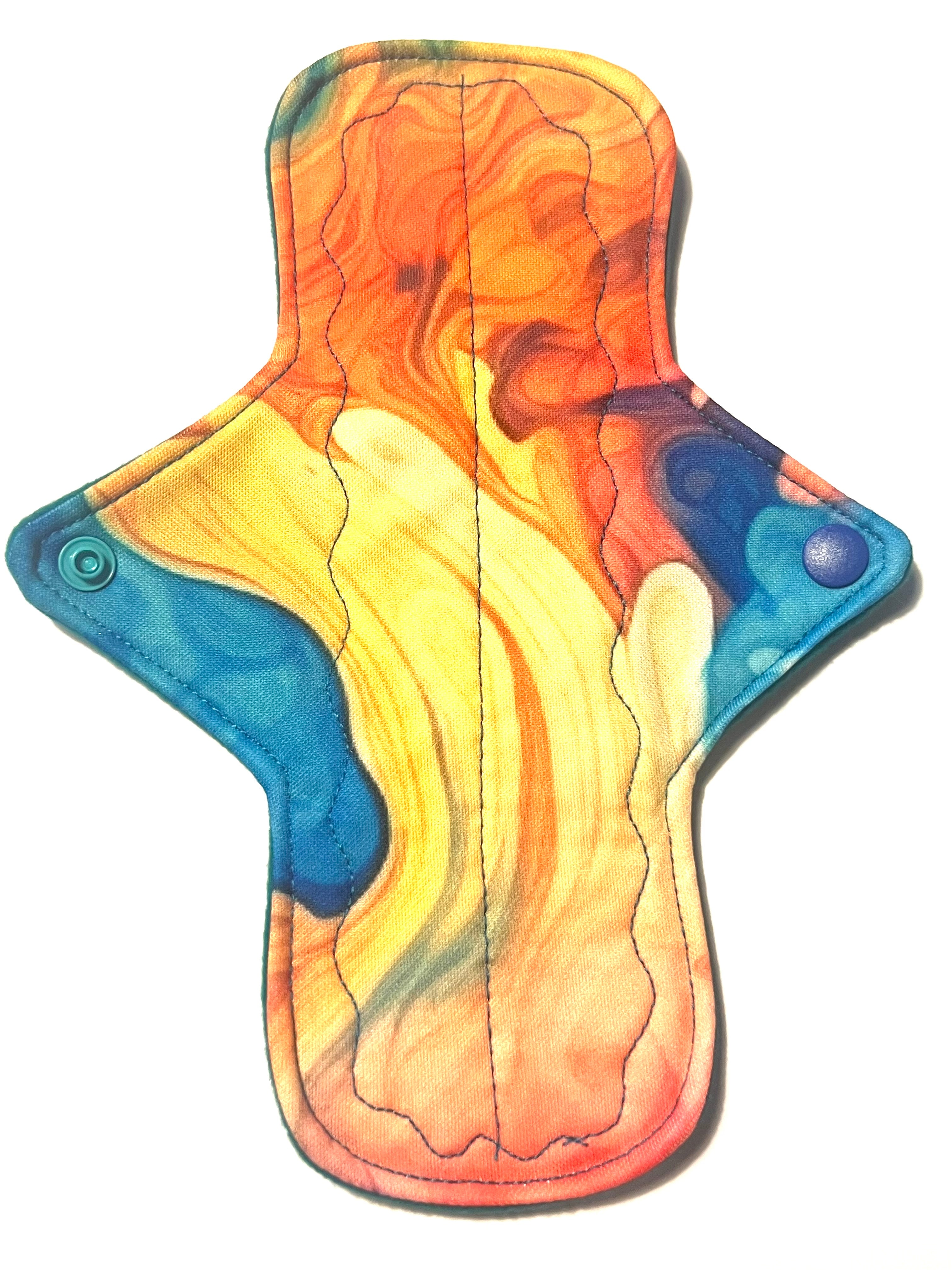 JUST DROPPED! One of a Kind Artistry Placement Rainbow Vapor Performance Piqué Reusable Cloth Pads