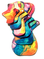 JUST DROPPED! One of a Kind Artistry Placement Rainbow Vapor Performance Piqué Reusable Cloth Pads