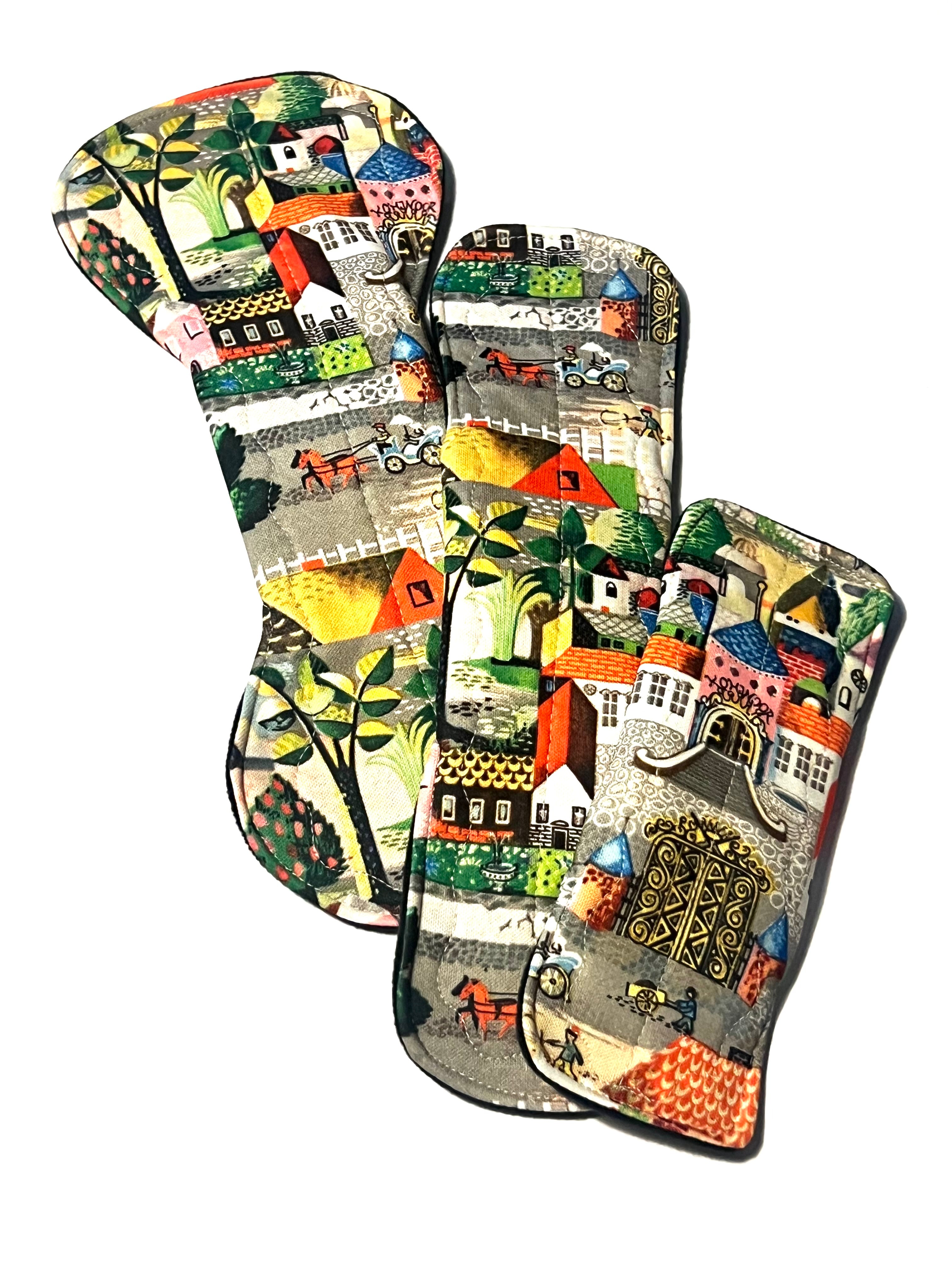 One of a Kind Artistry Placement "Quaint Town" Performance Piqué Reusable Cloth Pads
