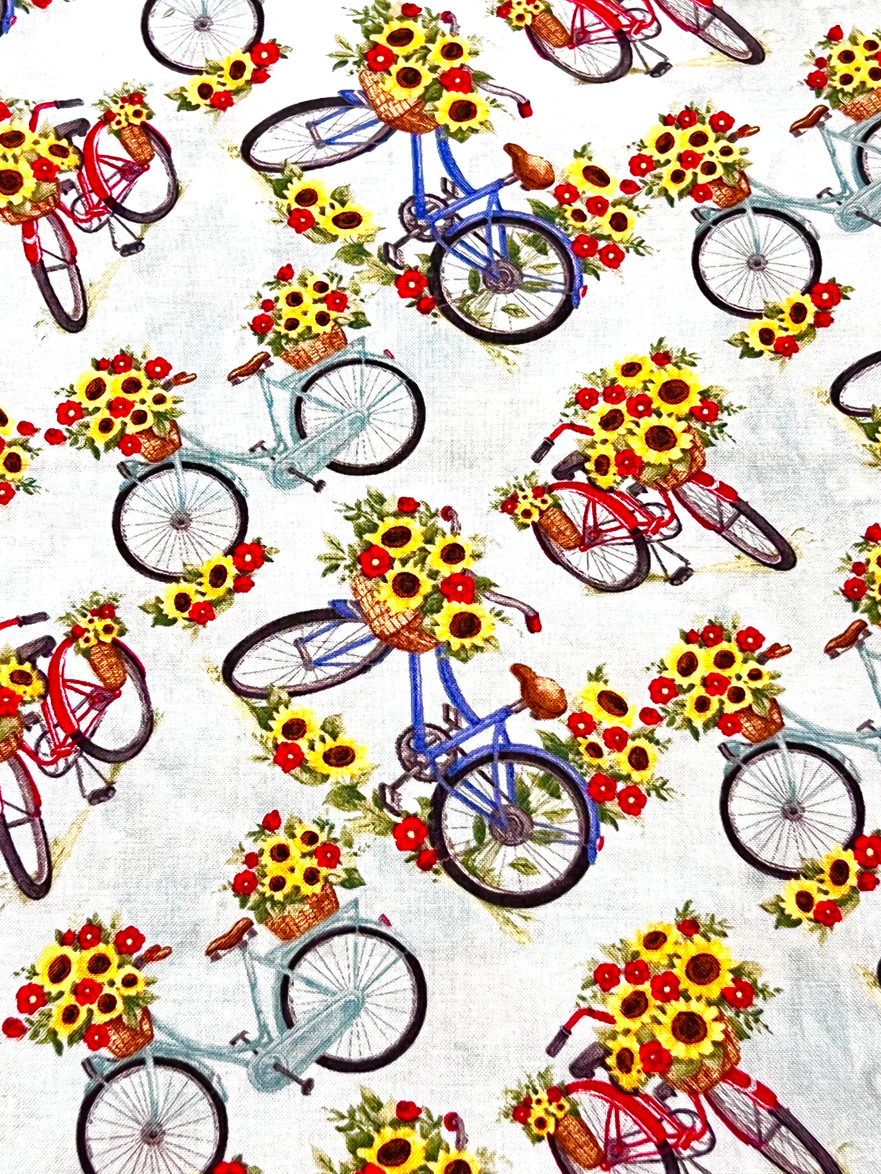 Sunflowers & Cycles - Custom Order Quilter's Cotton