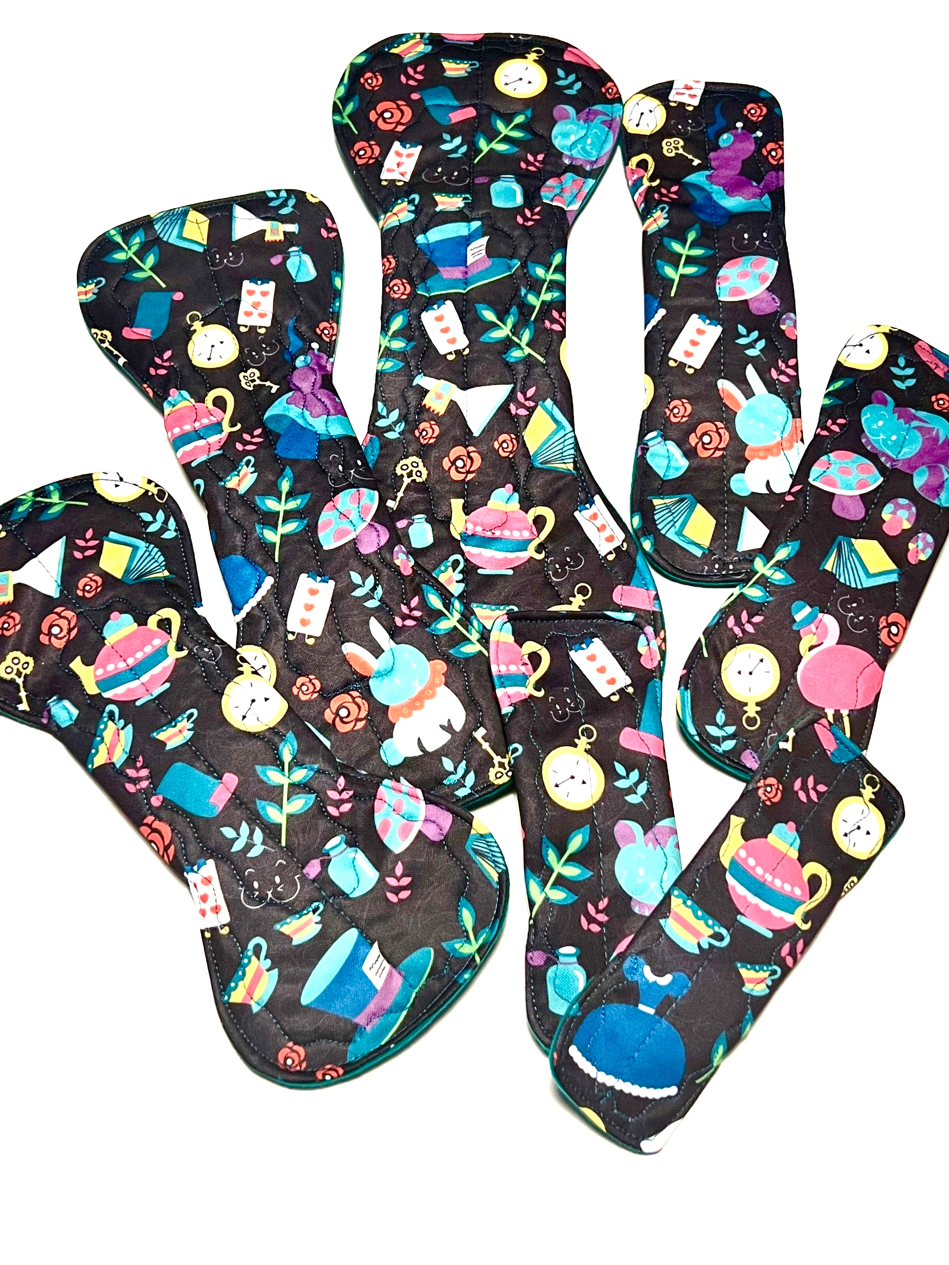 LIMITED EDITION We're All Mad Here! Performance Piqué Reusable Cloth Pads