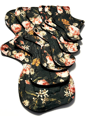 BACK IN STOCK!!! Night Blossoms Performance Piqué Reusable Cloth Pads