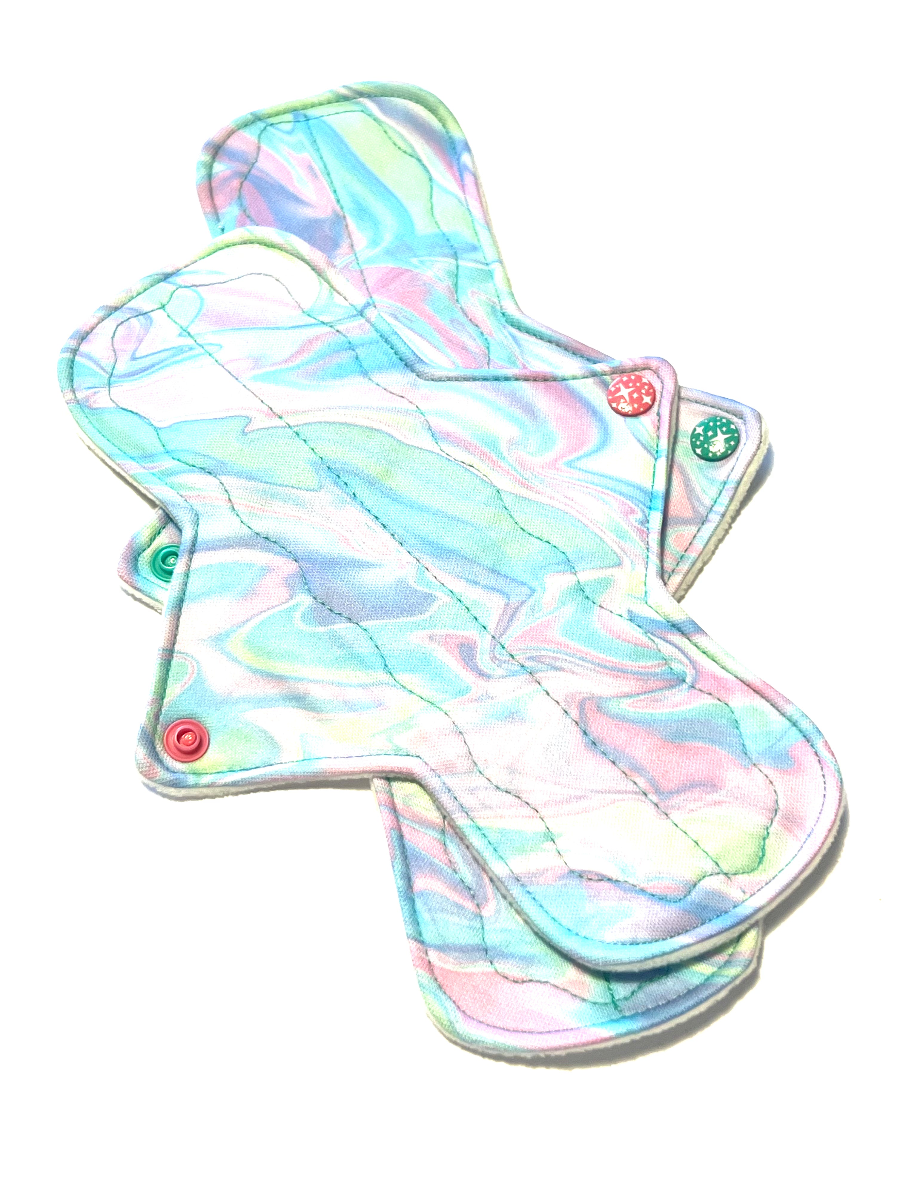 LIMITED EDITION Candy Swirl Performance Piqué 9 or 11 Inch Straight Style Reusable Cloth Pads
