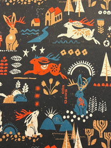 Midnight Jackelope Custom Order Performance Piqué Print